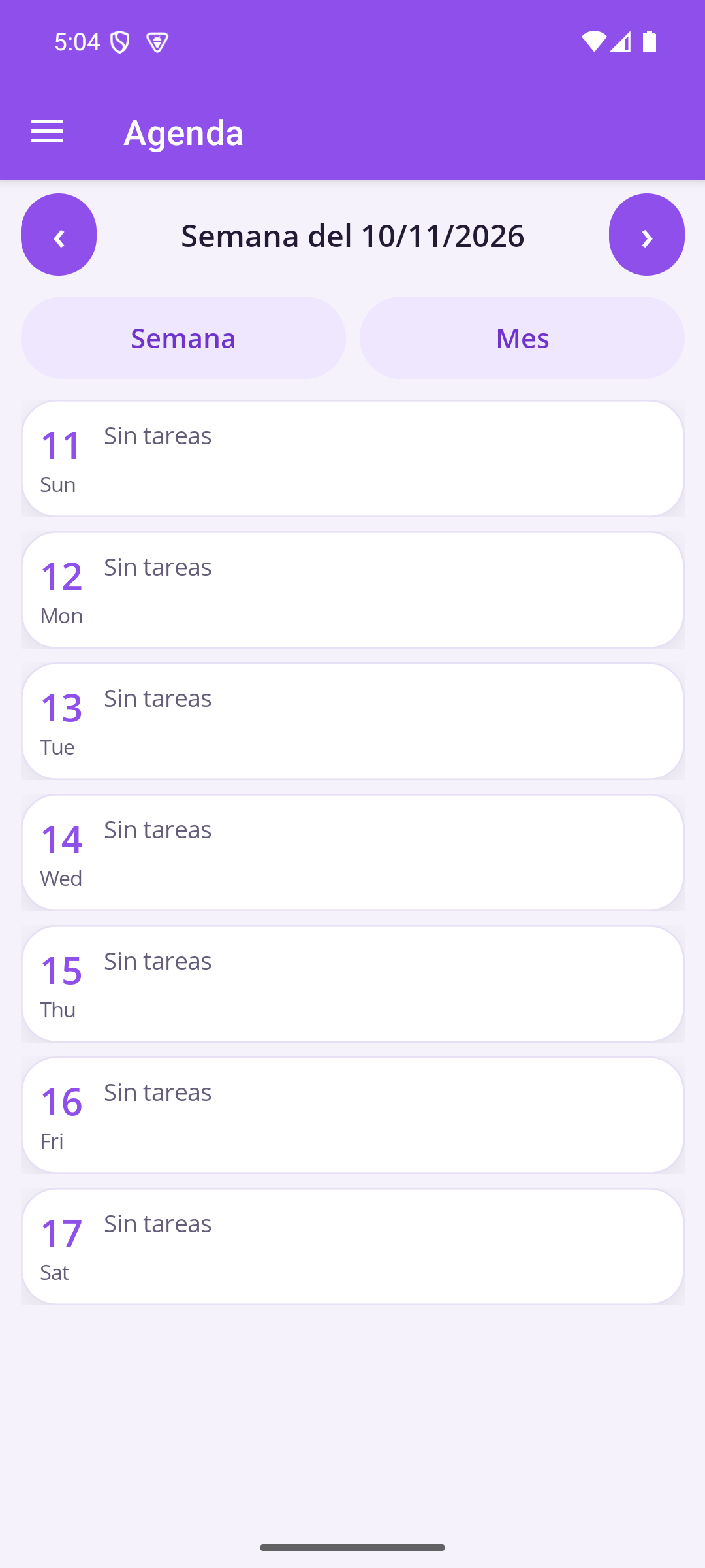 Agenda semanal