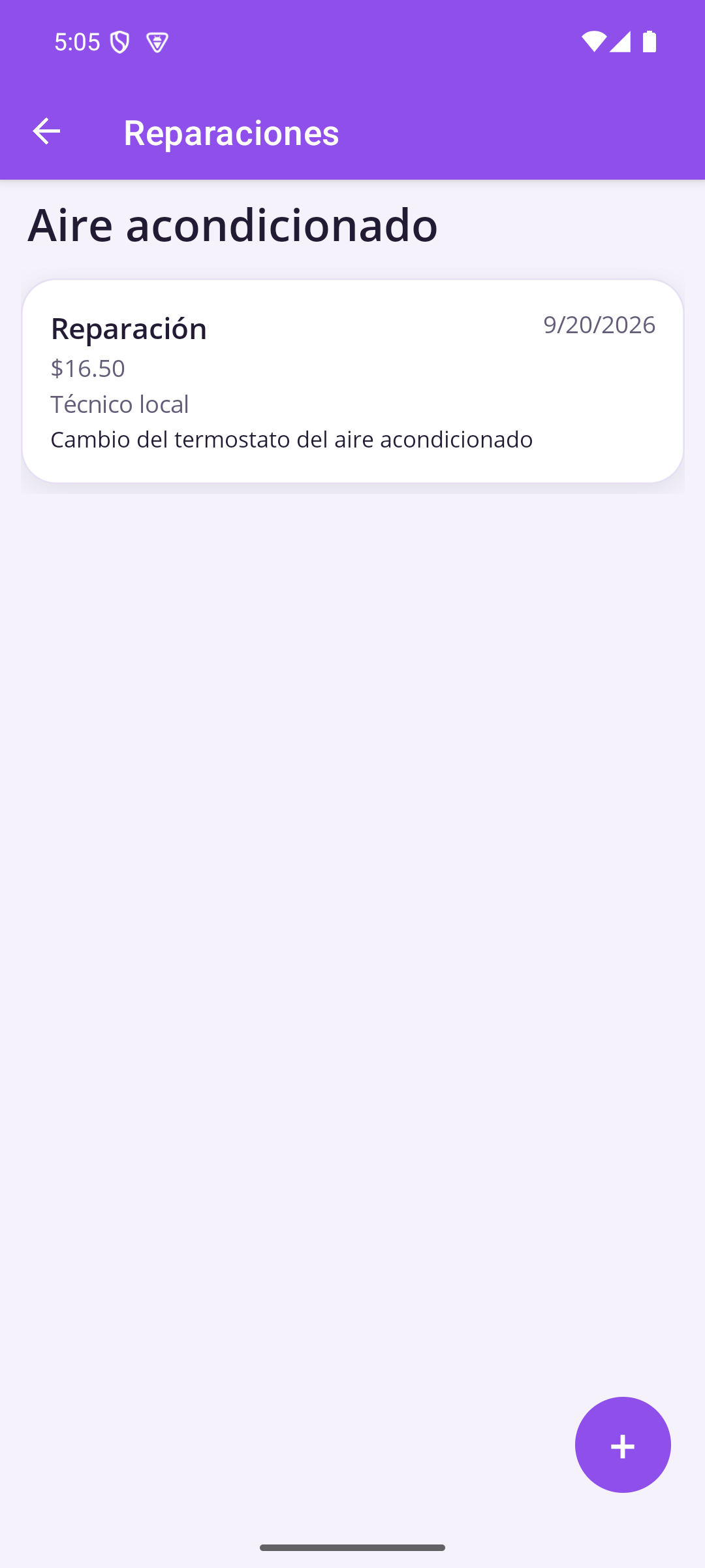 Historial de reparaciones
